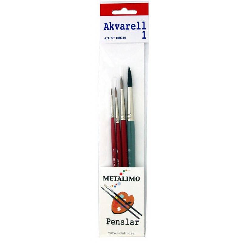 Penselset Akvarell nr1 4st