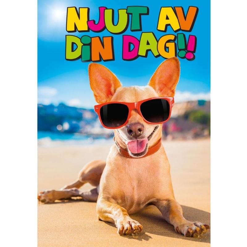 Dubbla Kort Med Ljud Spader Njut av dagen