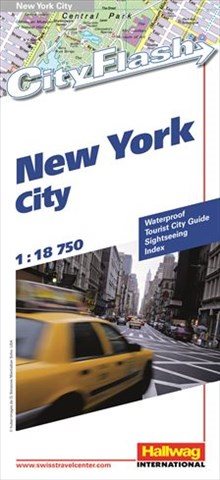 New York City City Flash Hallwag stadskarta : 1:18750