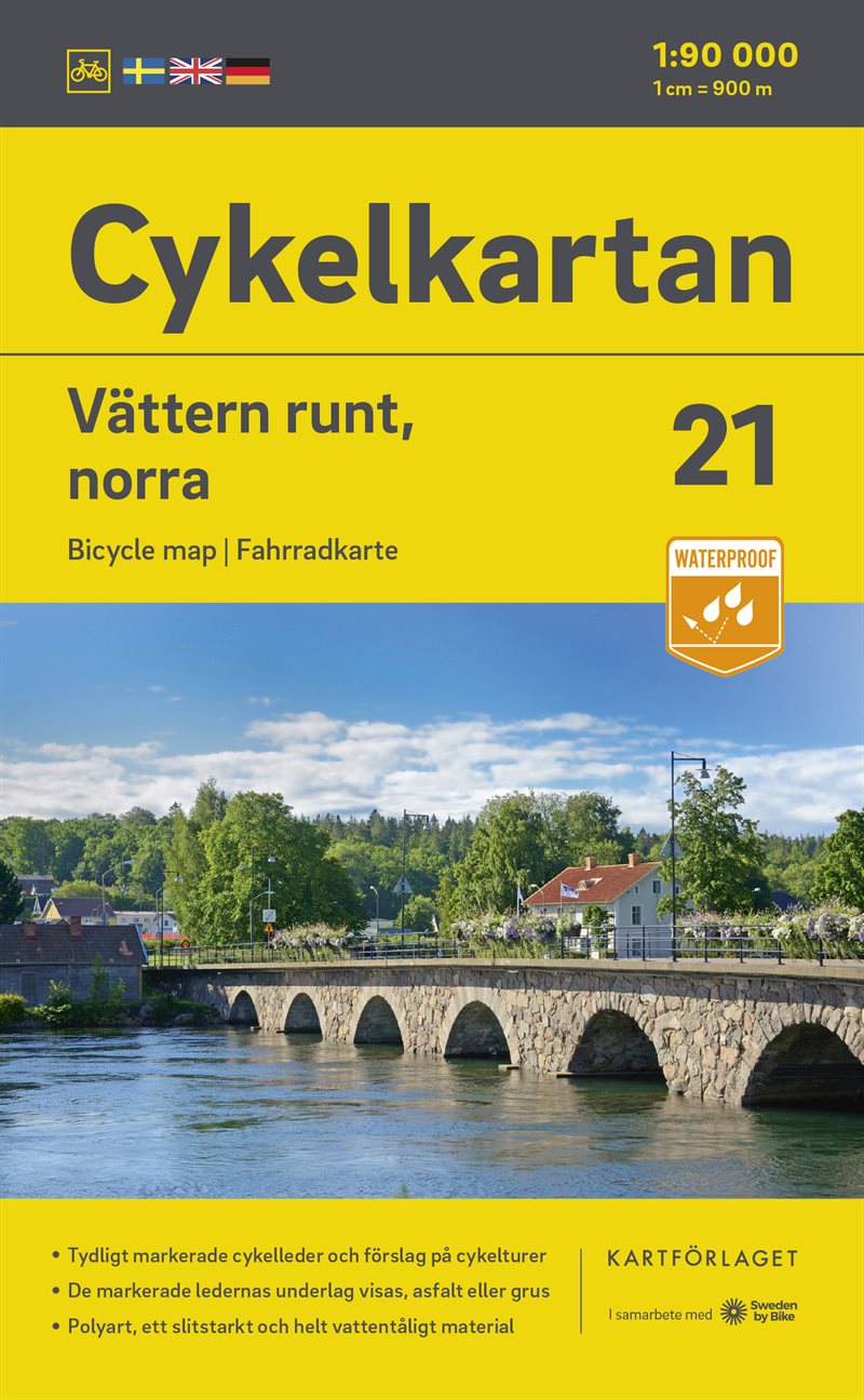 Cykelkartan Blad 21 Vättern runt, norra delen 2023-2025